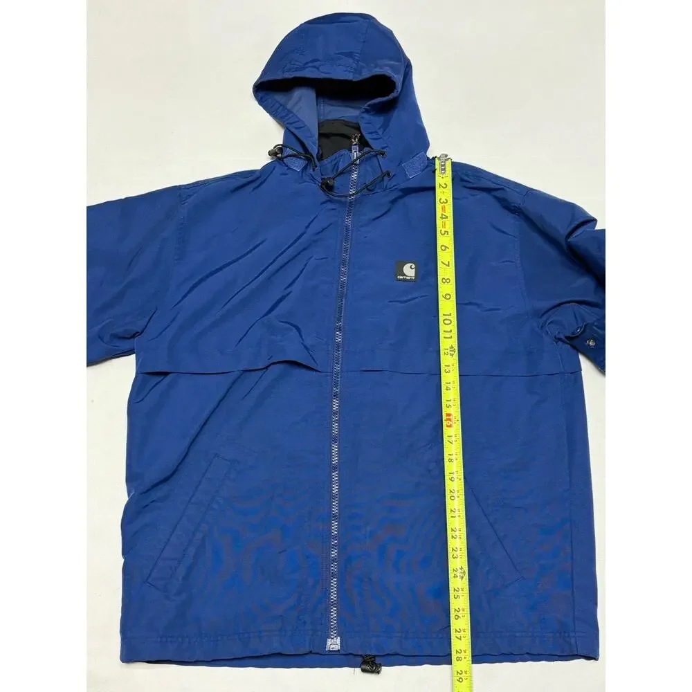CARHARTT USA HOODED ROYAL BLUE WORK JACKET FULL ZIP MENS SIZE MEDIUM